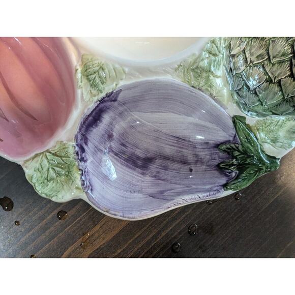 Vintage Carafina Vegetable Dip Server & Lid Serving Platter Tray Party Holiday - Picture 11 of 12